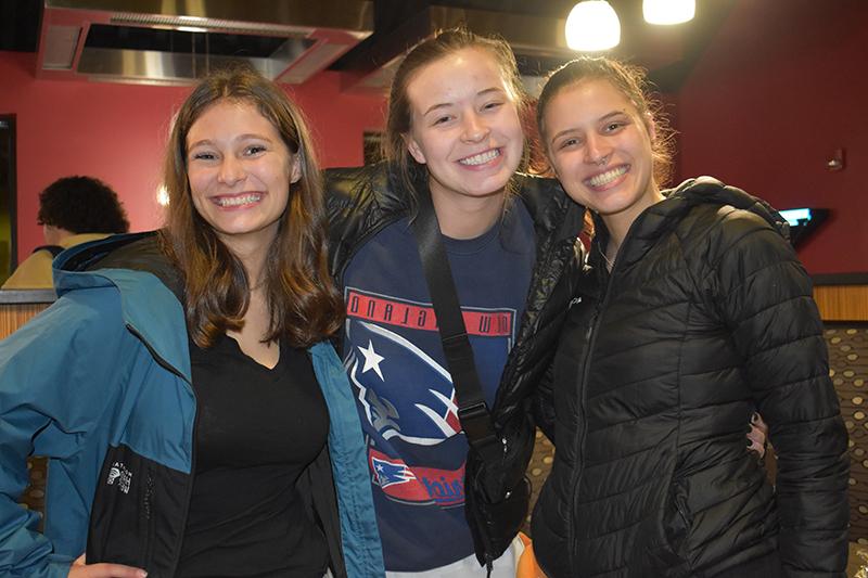 3 students at tecumseh dining center